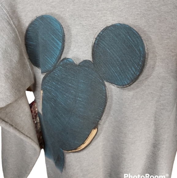 Vintage Mickey Mouse Small Sweatshirt gray L/S Crew Neck by Walt Disney Land - Picture 9 of 11